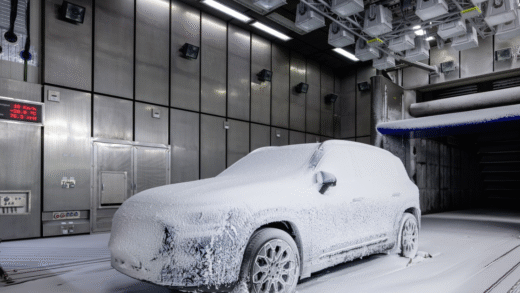 Електромобіль Mercedes GLB в зимових умовах